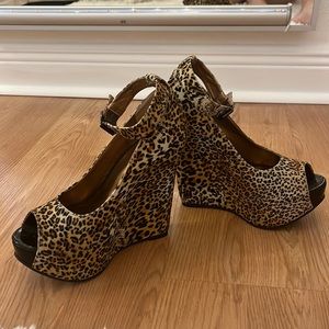 LUICHINY leopard wedges 8